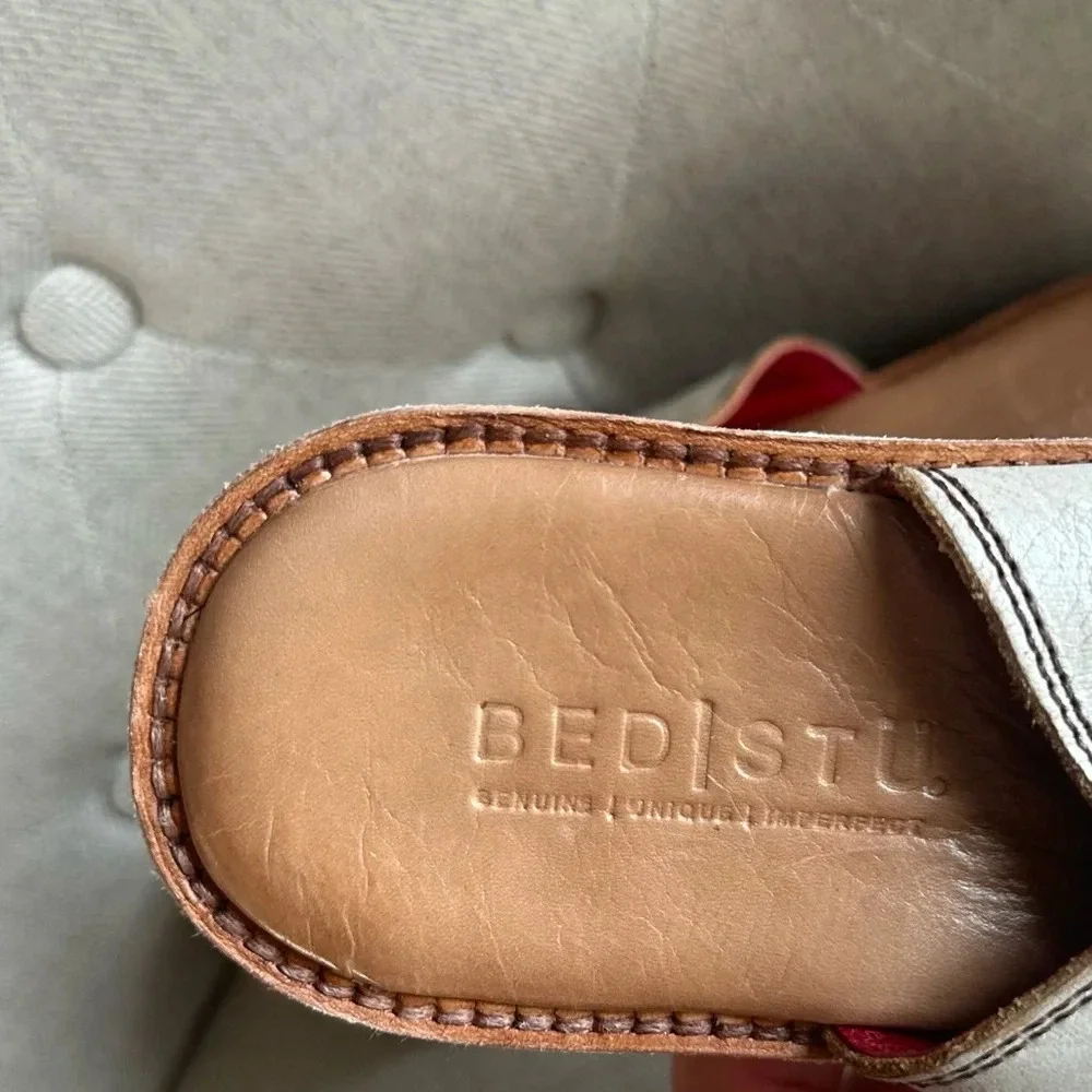 Bed Stu Fairlie II leather platform slides size 8.6 nectar lux